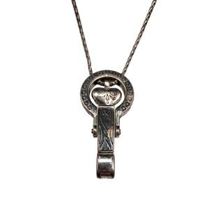 Brighton Heart Lanyard Badge Clip Pendant Necklace Silver Plate
